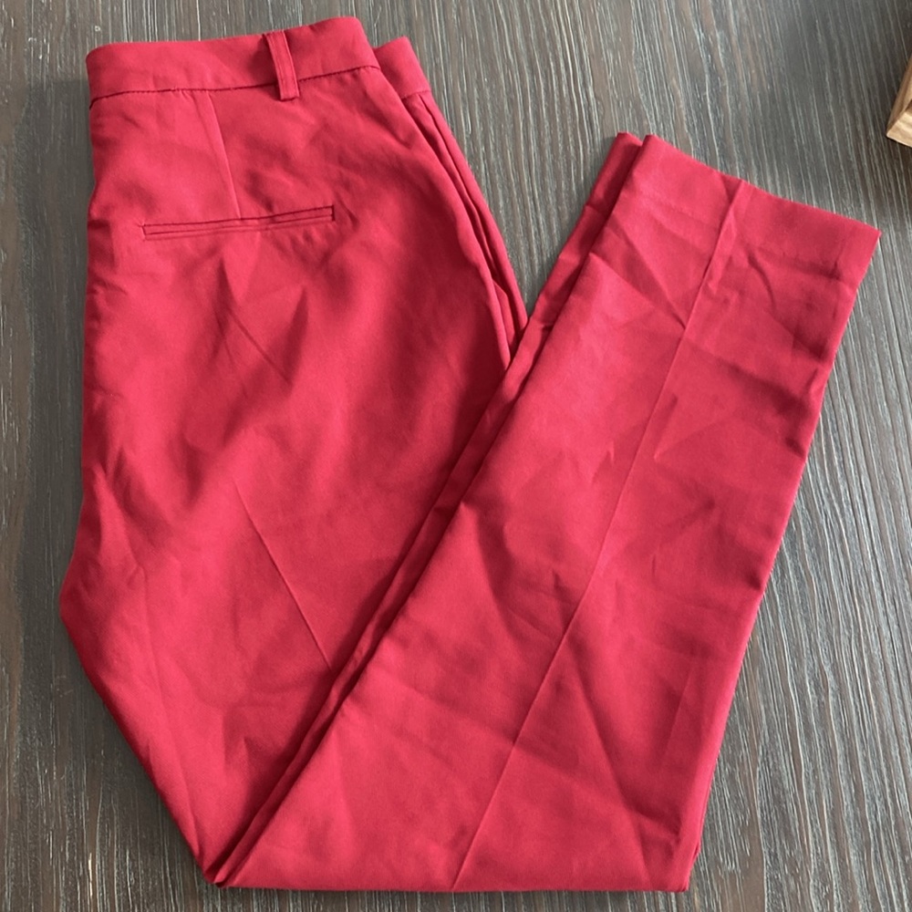 Fashion Nova ladies deep red dress pants in size small.